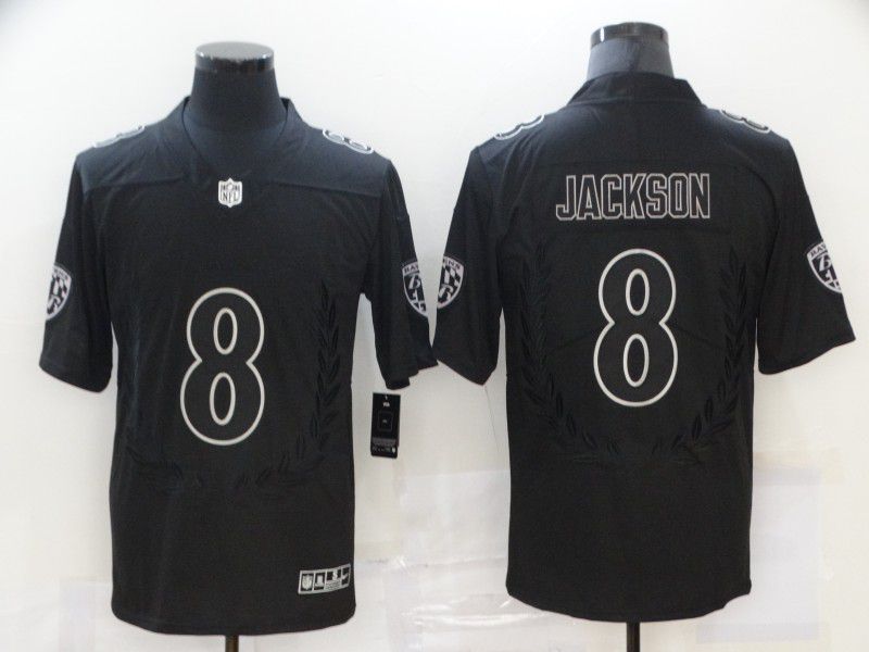 Men Baltimore Ravens #8 Jackson Black Commemorative Edition 2020 NFL Nike Jerseys->youth nfl jersey->Youth Jersey